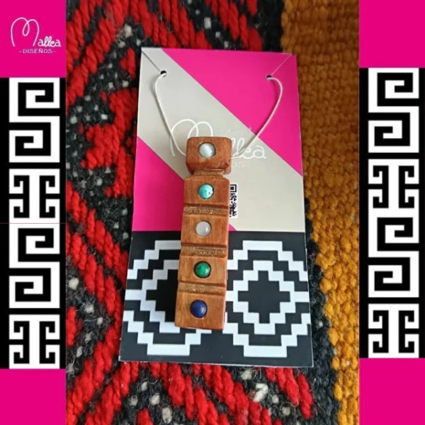 Colgante Rehue con piedras naturales